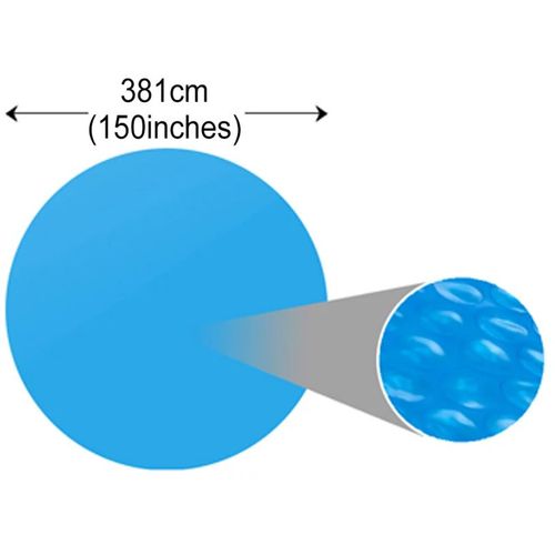 Plutajući Okrugli PE Solarni Pokrivač za Bazen 381 cm Plavi slika 7