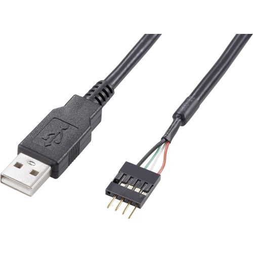 Akasa USB kabel USB 2.0 4 polni konektor za stupove, USB-A utikač 0.40 m crna pozlaćeni kontakti, UL certificiran EXUSBIE-40 slika 4