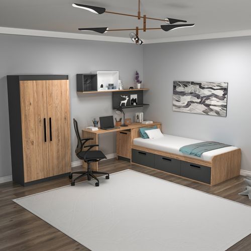 Akser Group - Atlantic Pine, Anthracite Atlantic Pine
Anthracite Young Room Set slika 1