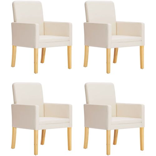 Blagovaonske stolice od umjetne kože 4 kom krem slika 17