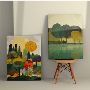 Dekorativna platna slika (2 komada) 2KNV4339 - 50 x 70, boja: višebojna