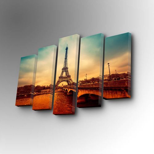 5PUC-093 Multicolor Decorative Canvas Painting (5 Pieces) slika 1