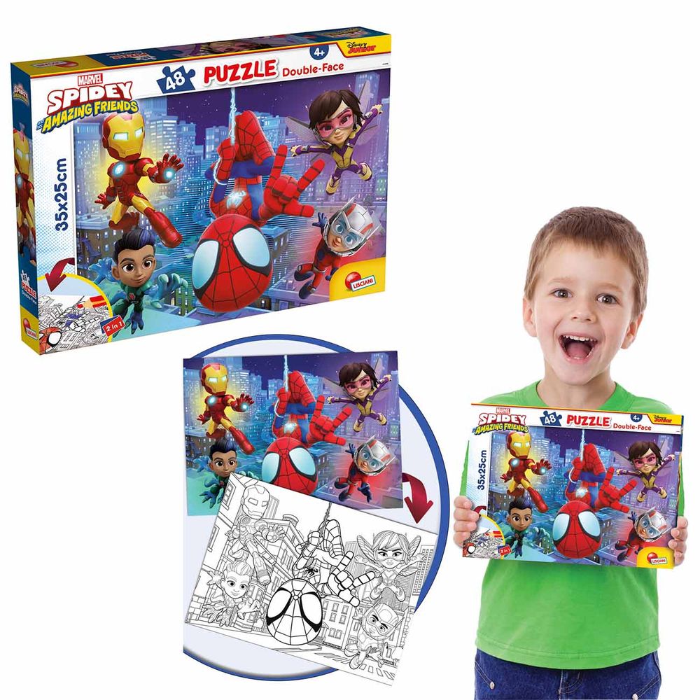 Lisciani Marvel Spidey Slagalica sa 2 lica M-plus, 48kom slika 2