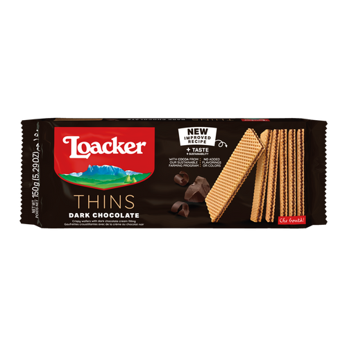 Loacker Thins Dark Chocolate vafli 150g slika 1