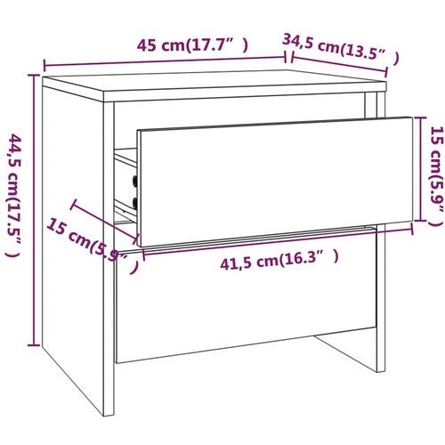 Noćni ormarići 2 kom bijeli 45 x 34,5 x 44,5 cm od iverice slika 9