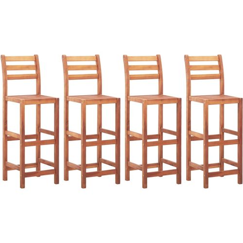 Barske stolice 4 kom od masivnog bagremovog drva slika 9