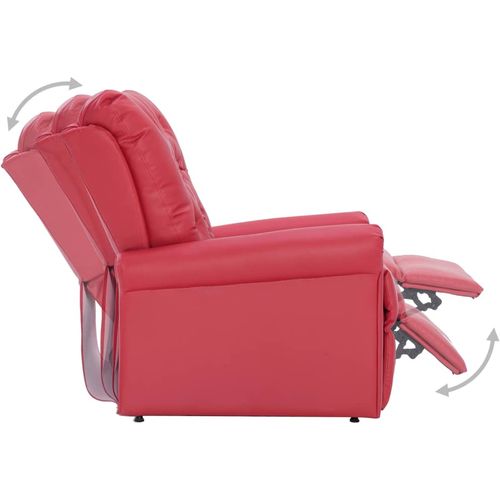 Masažna fotelja od umjetne kože crvena slika 8
