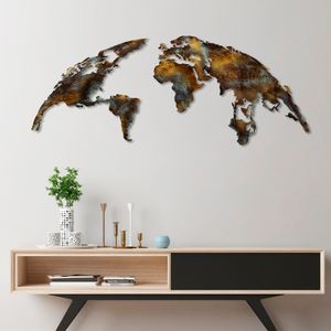 World Map Medium - 3 Multicolor Decorative Metal Wall Accessory