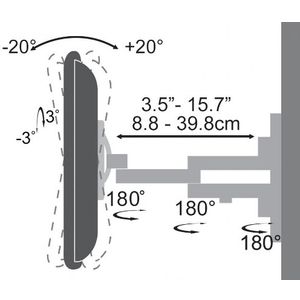 SBOX nagibni nosač s duplom rukom 23"-55", do 30kg