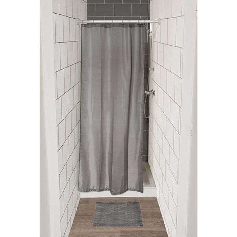 Tendance zavjesa za kadu + 8 pp kukica 120x180cm poliester, siva slika 2