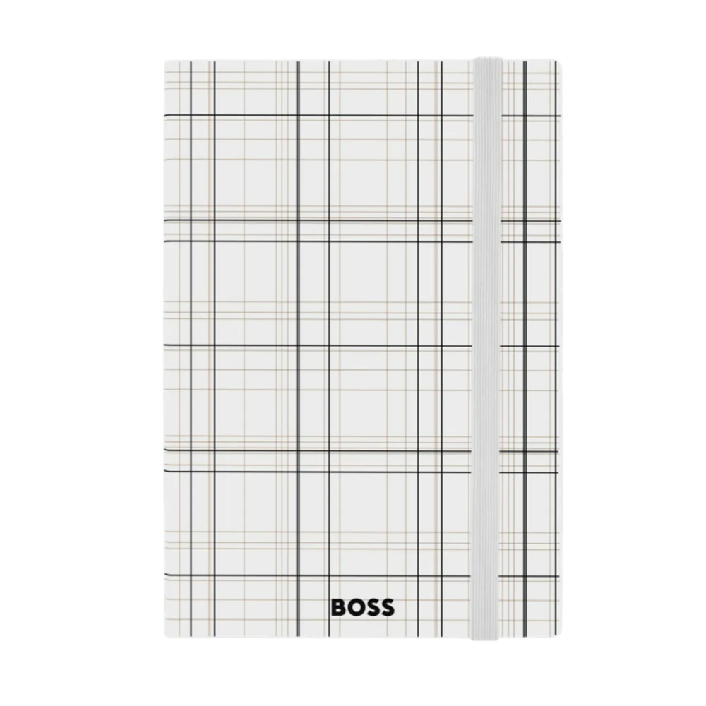 Hugo Boss notes A5 Checkered HNH624FL, bijeli slika 3