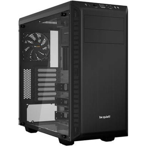 be quiet! BGW21 PURE BASE 600 Window Black, MB compatibility: ATX / M-ATX / Mini-ITX, Two pre-installed be quiet! Pure Wings 2 140mm fans, Ready for water cooling radiators up to 360mm slika 1