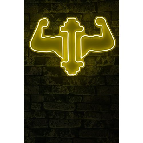 Wallity Ukrasna plastična LED rasvjeta, Gym Dumbbells WorkOut - Yellow slika 2