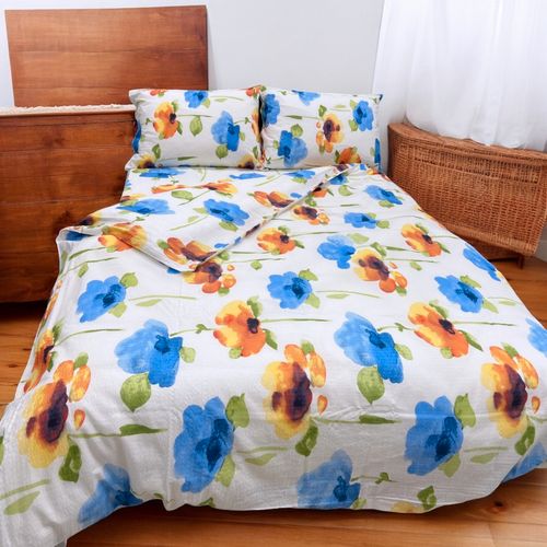 Komplet posteljina 200x200cm Krep Blue Flower slika 1