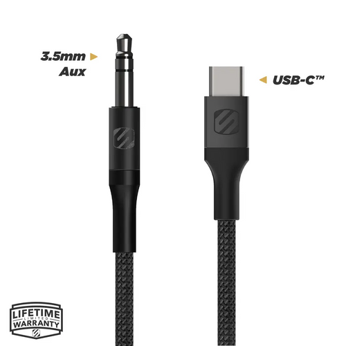 SCOSCHE, HookUp Premium 3.5 mm pleteni audio kabel za USB-C® uređaje, 1.0M, sivi slika 5