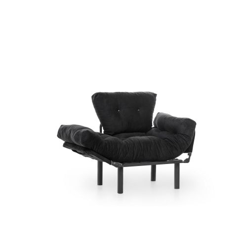 Atelier Del Sofa Fotelja, Crno, Nitta Single - Black slika 6