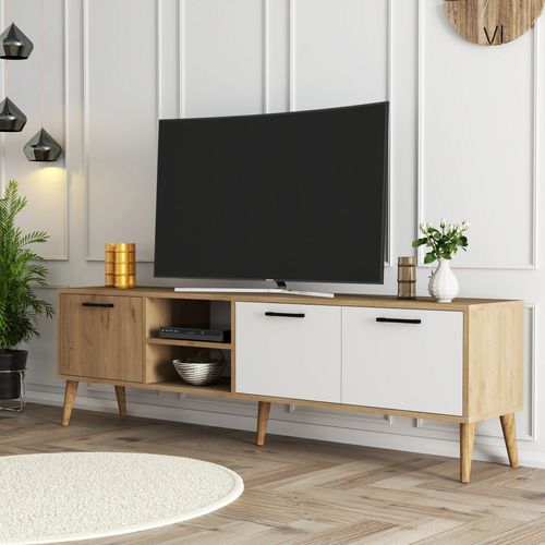 Exxen - 1585 Oak
White TV Stand slika 2