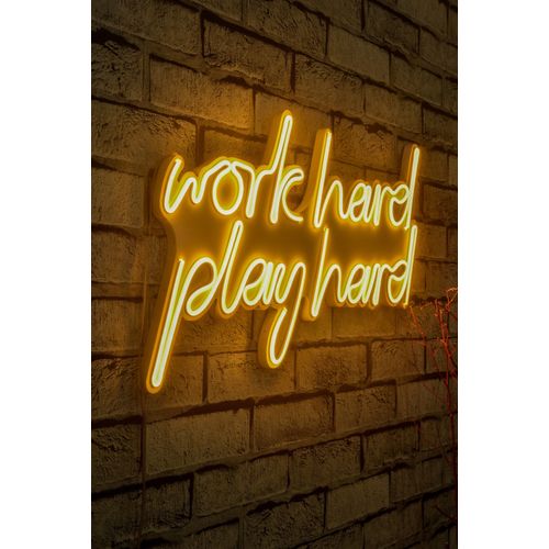 Work Hard Play Hard - Yellow Yellow Decorative Plastic Led Lighting slika 2