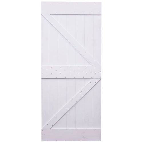 Vrata od masivne borovine 90 x 210 cm bijela slika 9