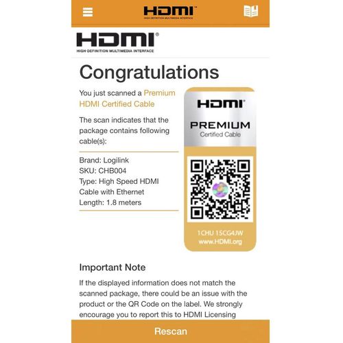 LogiLink HDMI priključni kabel HDMI A utikač, HDMI A utikač 1.80 m crna CHB004  HDMI kabel slika 5