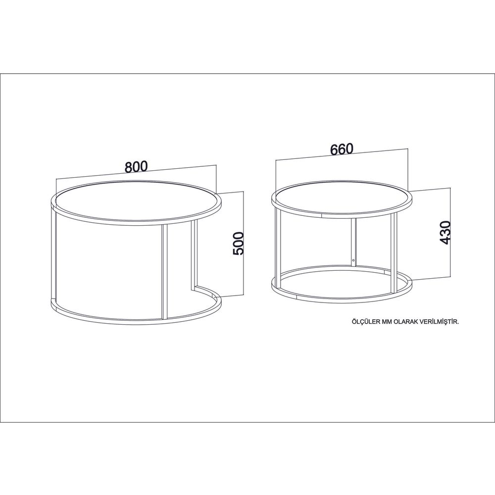 Nesting table Tambur, boje: Hrast, Crna (2 komada) slika 4