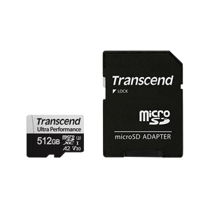 Transcend TS128GUSD340S 128GB microSD w/ adapter UHS-I U3 A2 Ultra Performance, Read/Write up to 160/125 MB/s