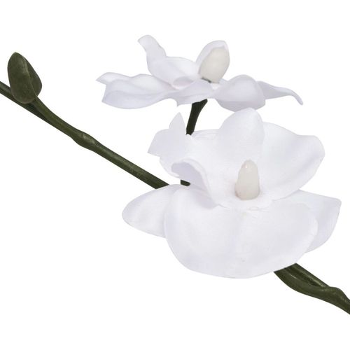 Umjetna orhideja s posudom 30 cm bijela slika 10