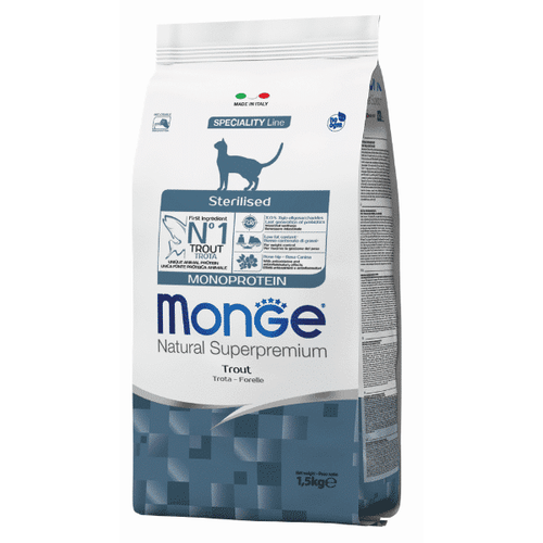 Monge Natural Superpremium Cat Sterilised Monoprotein Trout 400 g slika 1