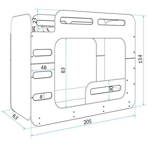 Drveni dečiji krevet na sprat MAX 2 - beli - 200x80 cm slika 4