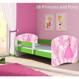 Dječji krevet ACMA s motivom, bočna zelena 160x80 cm - 08 Princess with Pony