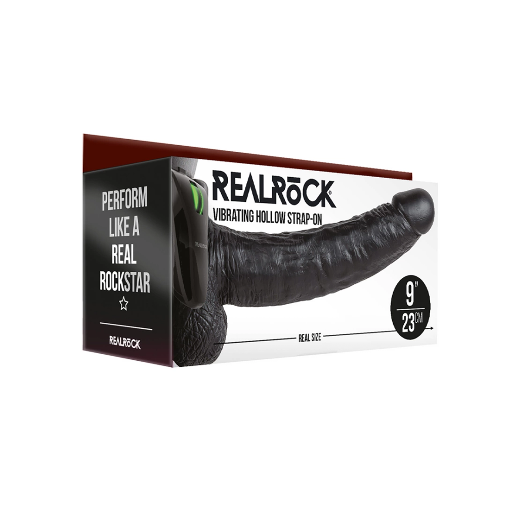 RealRock - Vibrator - dildo s testisima na strap-onu 23 cm slika 2