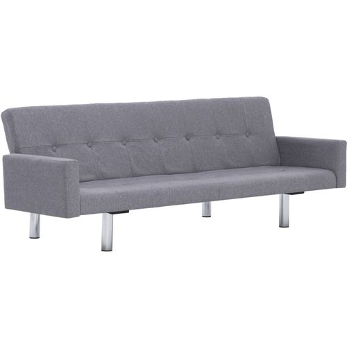 282217 Sofa Bed with Armrest Light Grey Polyester slika 12