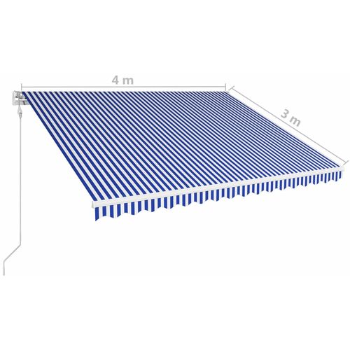 Tenda na automatsko uvlačenje 400 x 300 cm plavo-bijela slika 13