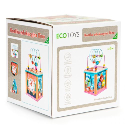 Ecotoys Drvena edukativna kocka Dino slika 9