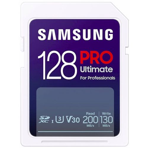 Samsung MB-SY128S/WW SD Card 128GB, PRO Ultimate, SDXC, UHS-I U3 V30, Read up to 200MB/s, Write up to 130 MB/s, for 4K and FullHD video recording slika 1