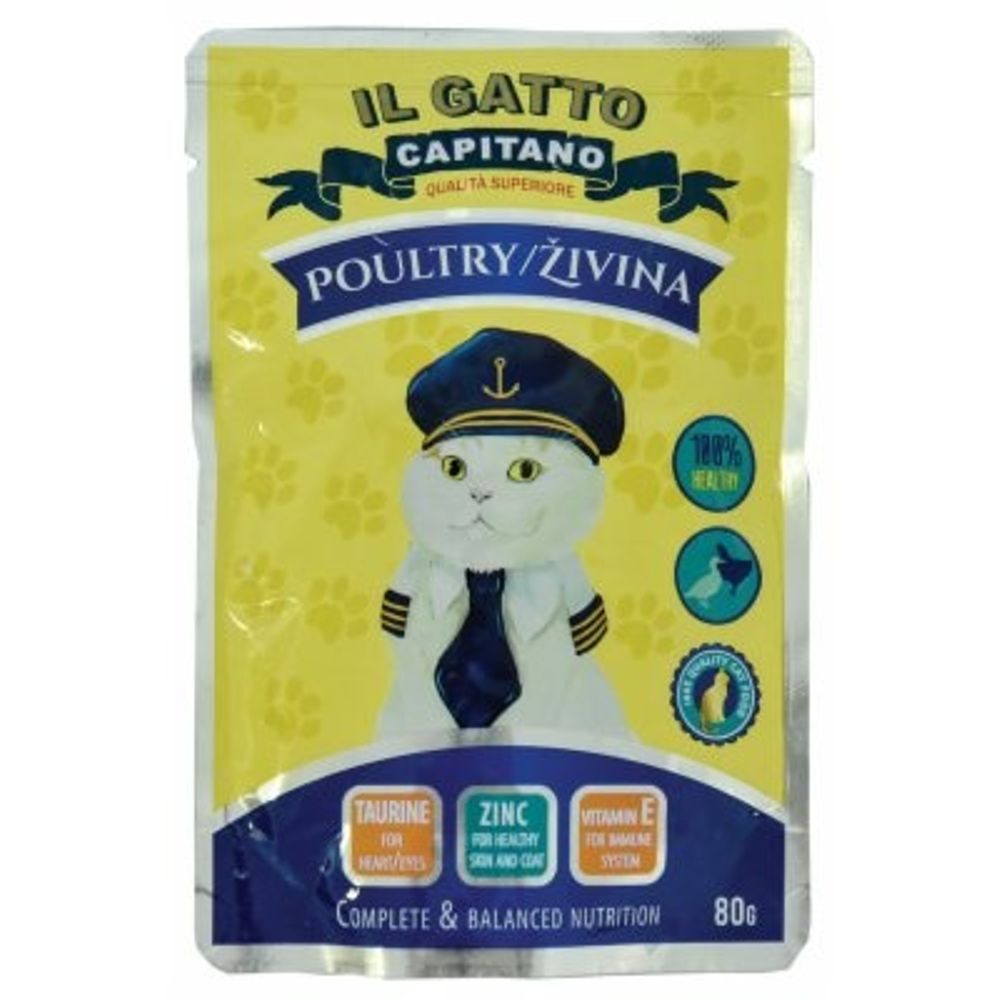 Il Capitano hrana za mačke, živina - jetra 80g slika 1