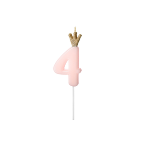 SCU6-4 Svjećica za tortu 4 Pink 9,5cm