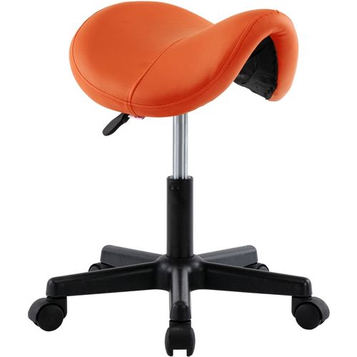 Radni stolac od umjetne kože narančasti slika 9