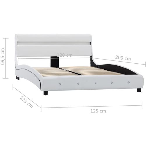 Okvir za krevet od umjetne kože LED bijeli 120 x 200 cm slika 46