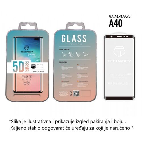 Kaljeno staklo Full Cover 5D za Samsung A40 crno slika 1