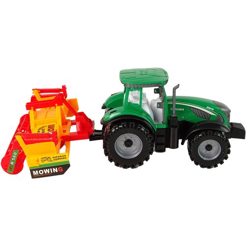 Zeleni traktor s narančastim kultivatorom slika 5