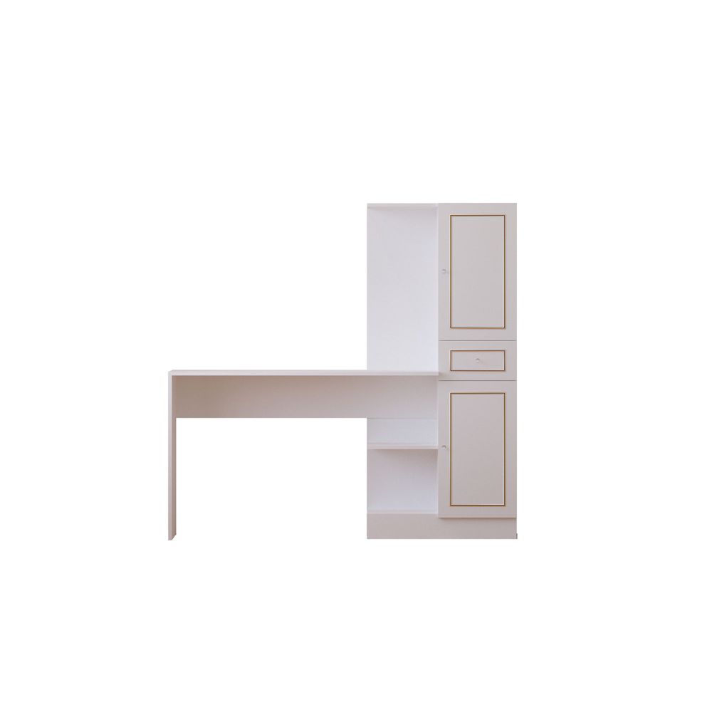 Rb-087 Matte White Radni Sto i Polica slika 4