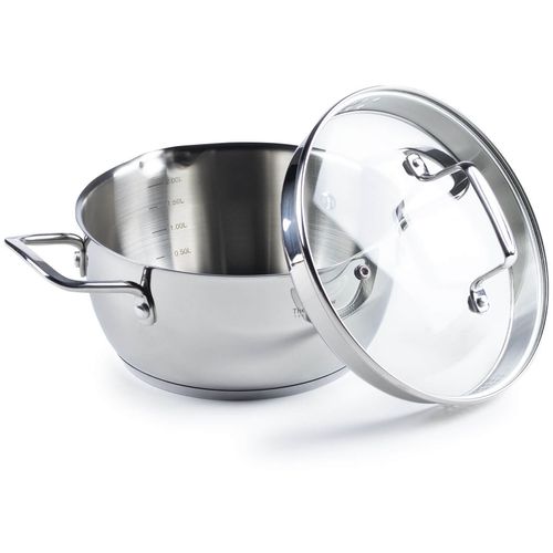 Čelični lonac Rosmarino Pour&amp;Cook II sa staklenim poklopcem 6,5 l - 24 cm silver 20x10 cm slika 5