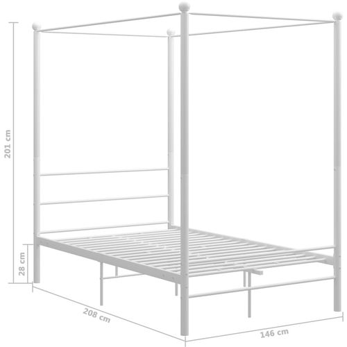 Okvir za krevet s nadstrešnicom bijeli metalni 140 x 200 cm slika 6