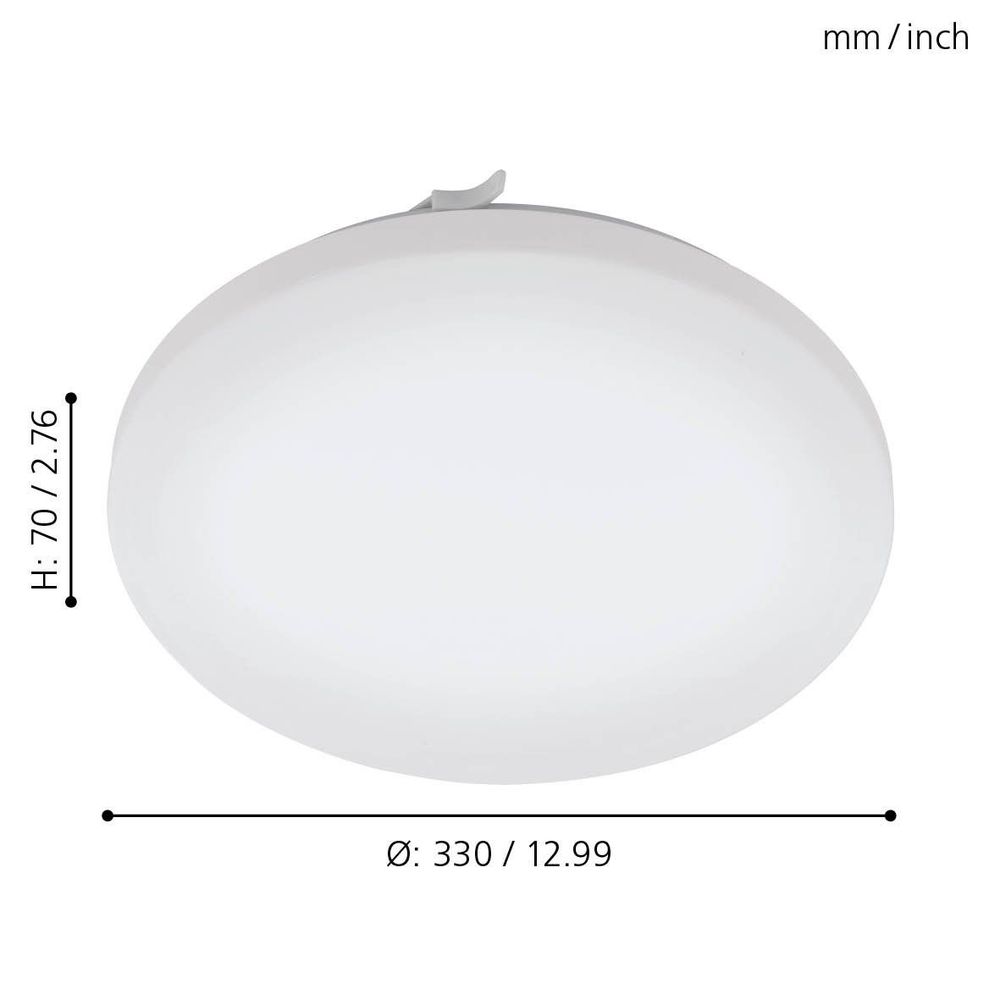 Eglo Frania Okrugla Plafonjera sa LED Osvjetljenjem, 17,3W, 2000lm, IP44, Bijela slika 4