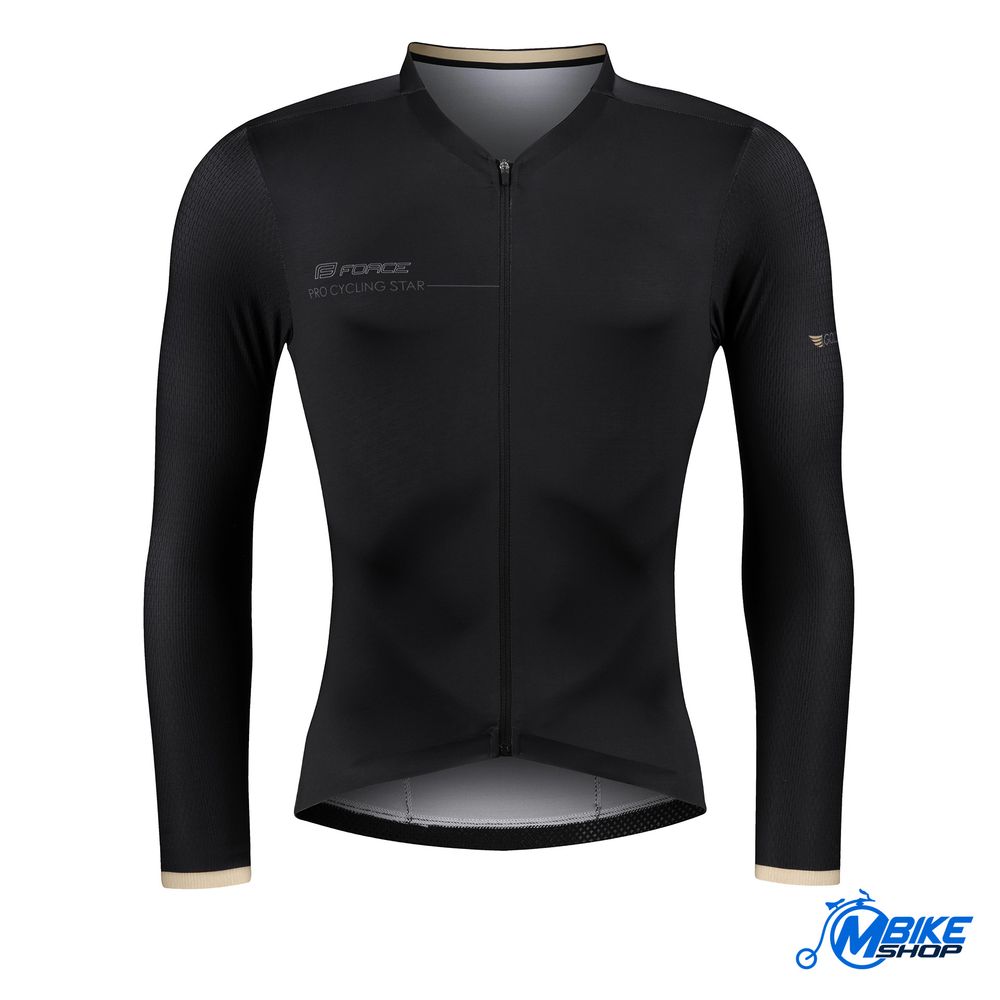 Force Majica dugih rukava za biciklizam Gold Black slika 1