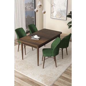 Arp - Baroque, Khaki Baroque Set Trpezarijskog Stola i Stolica (5 Komada)