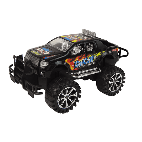 Set vozila Monster Truck s bagerom na prikolici, crno-crveni slika 6