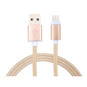 Alpha Star Kabl USB2.0 na Micro USB 2M,upleten,zlatni