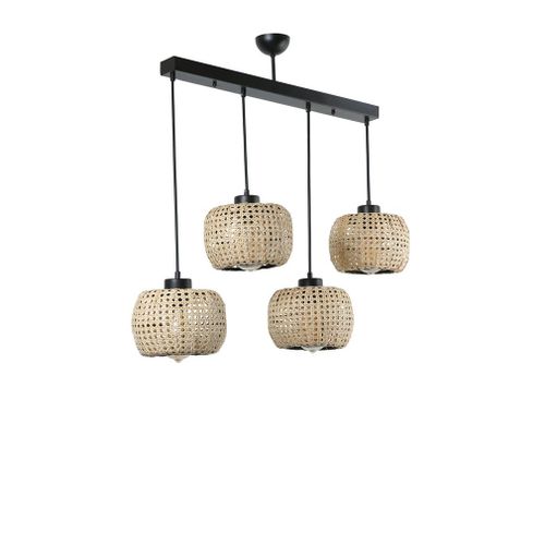 Tıger 4 Lü Sıralı Rattan Sarkıt Rattan Chandelier slika 2